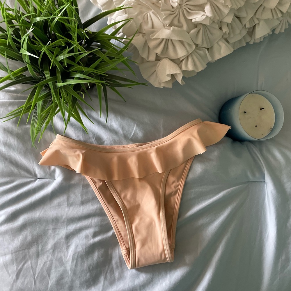 GNASH SWIM HIGH RISE RUFFLE BIKINI BOTTOMS